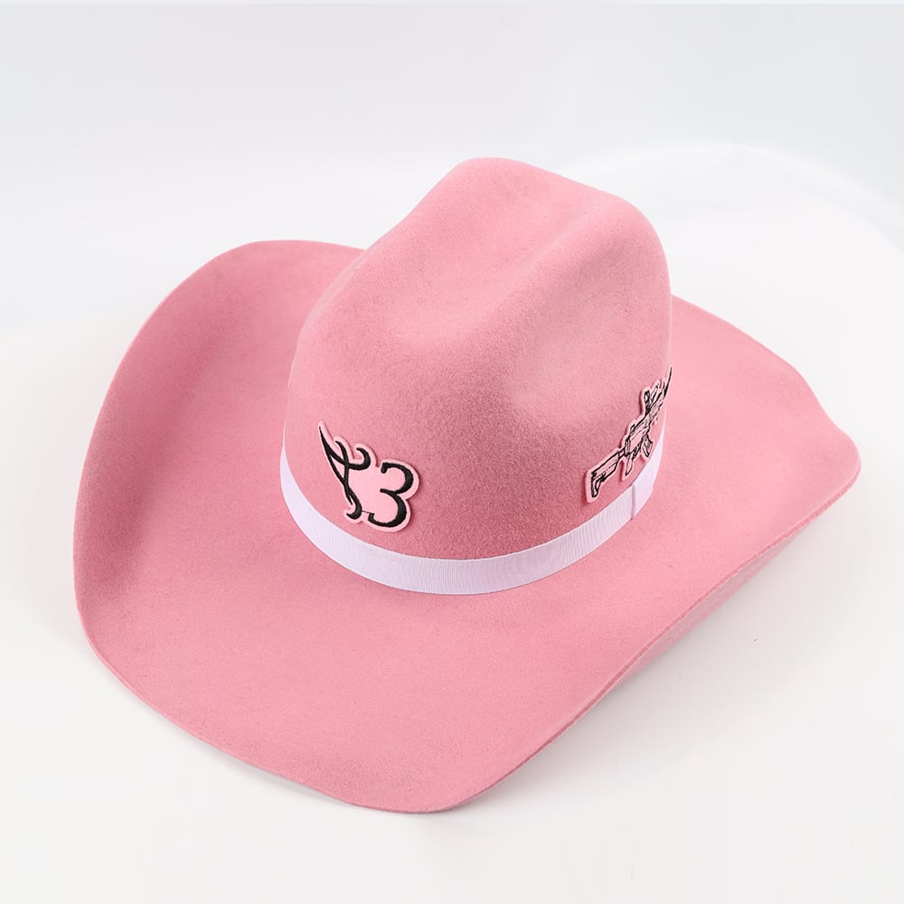 Custom Patch Embroidery 100 Pure Wool Wide Brim Pro Cowboy Felt Hat