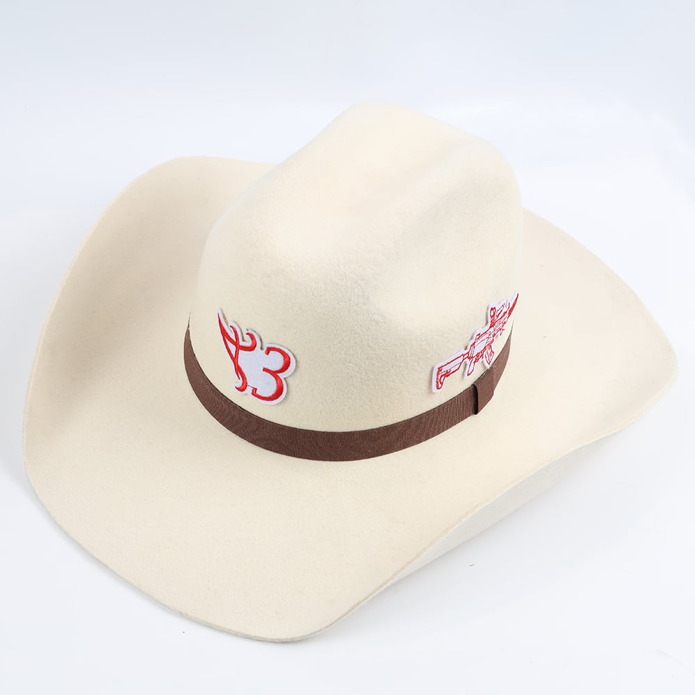 Custom Patch Embroidery 100 Pure Wool Wide Brim Pro Cowboy Felt Hat