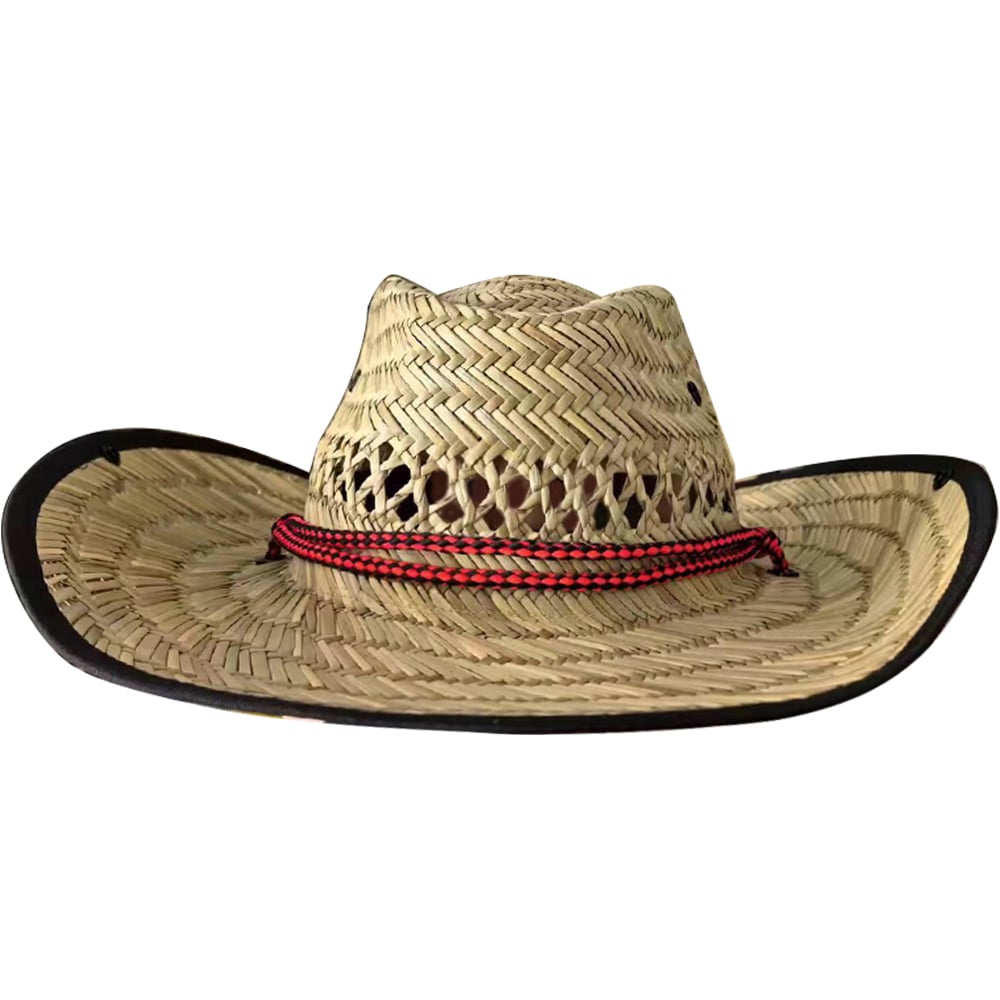 Custom Western Sun Surfing Men Beach Wide Brim Lifeguard life guard straw hat Supplier With Buckle