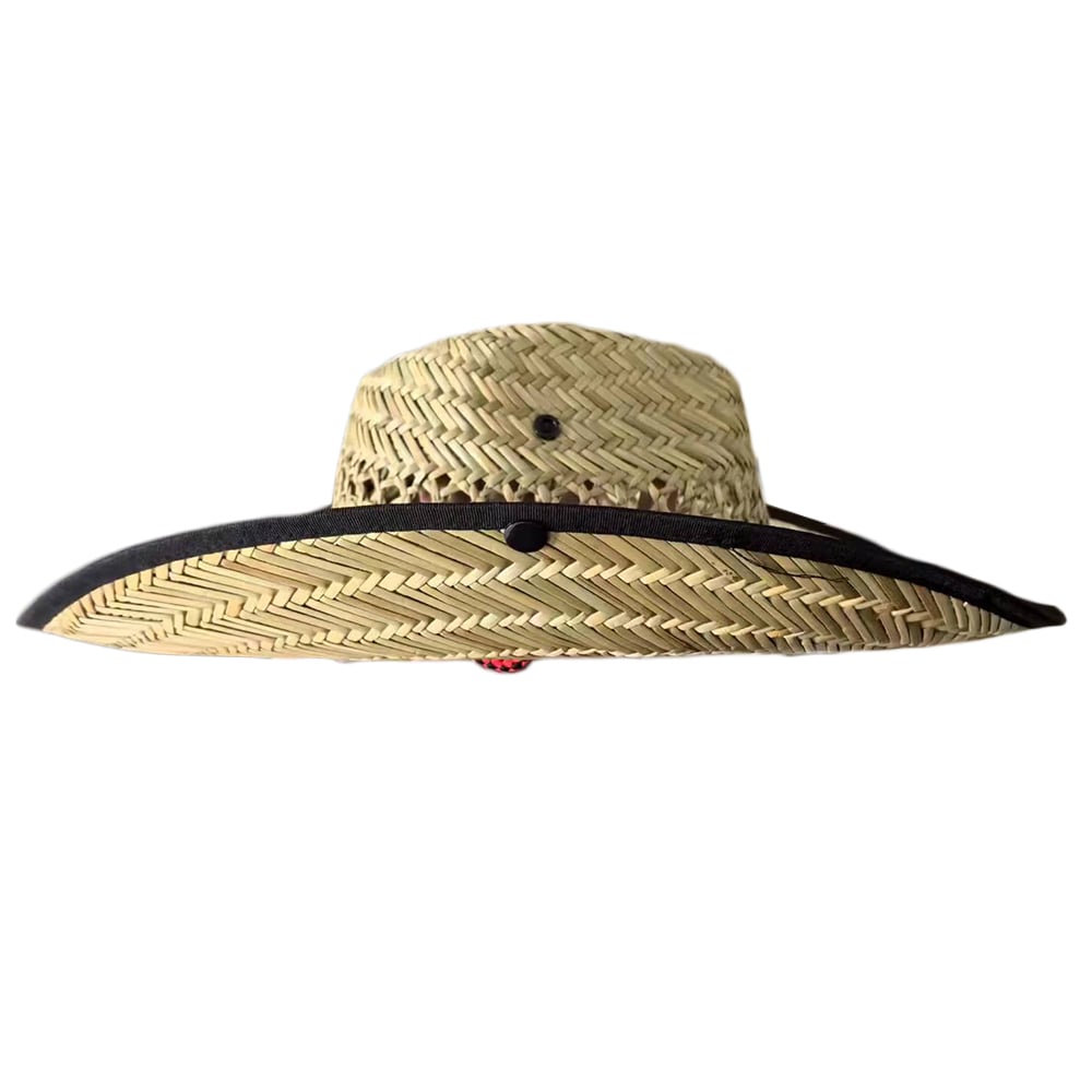 Custom Western Sun Surfing Men Beach Wide Brim Lifeguard life guard straw hat Supplier With Buckle