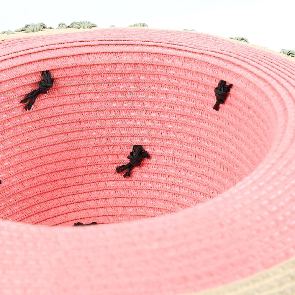 Oem Odm Colorful Kids Children Watermelon Dome Wide Brim Crochet Brim Straw Hat