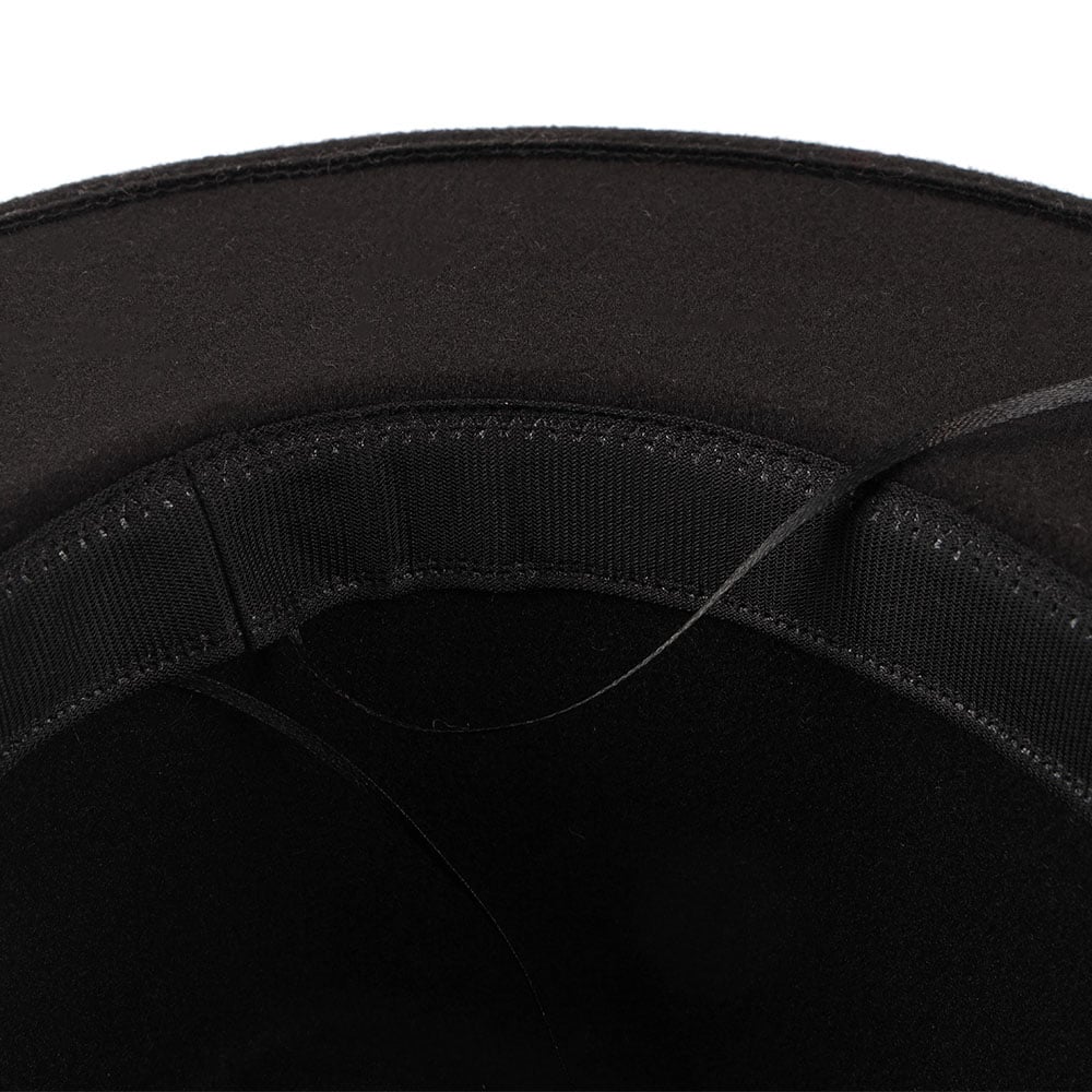 Woolen Fabric Panama Fedora Felt Hat With Leopard Print Decoration