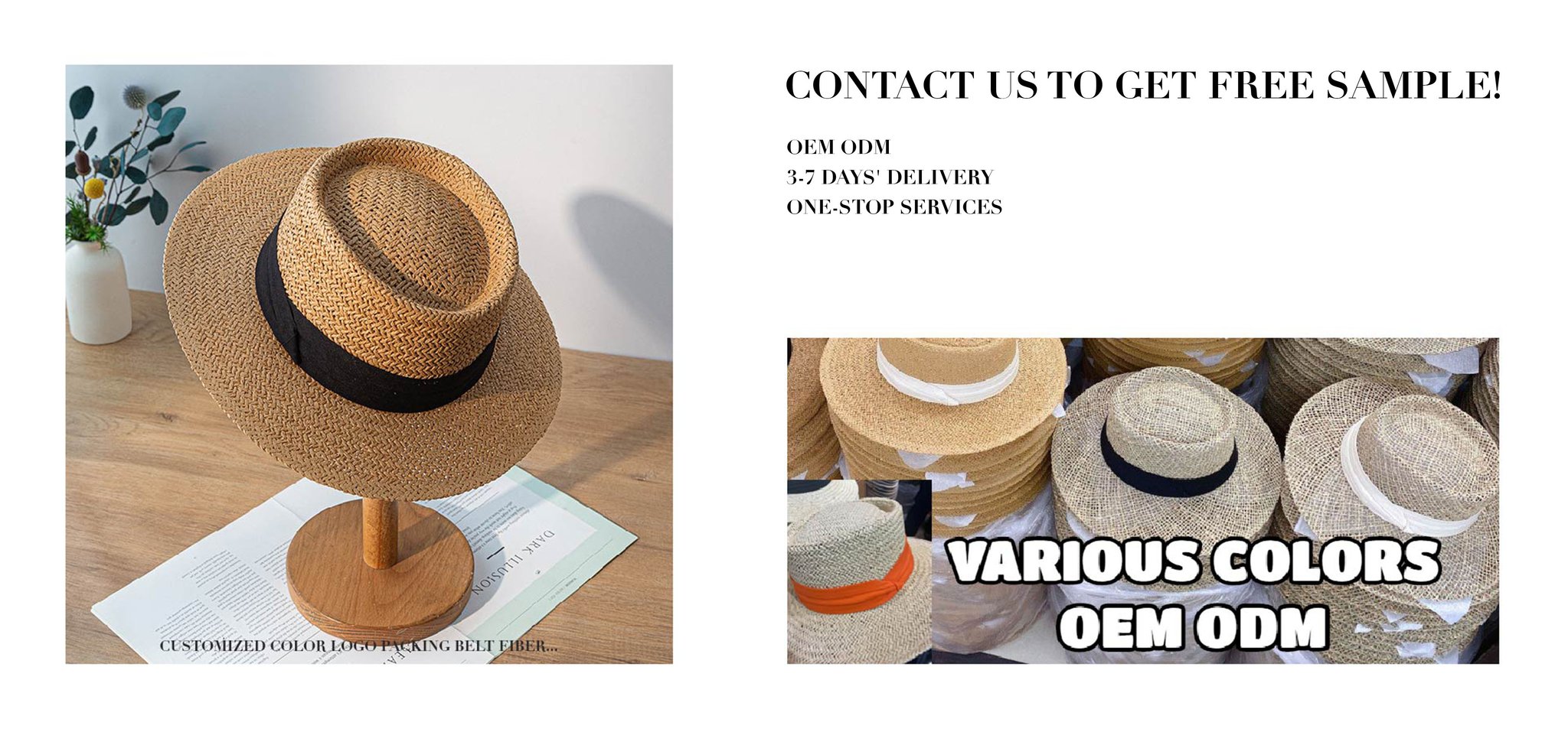 Buy Bulk Paper Rope Hand Woven Flat Boater Top Pork Pie Sombreros