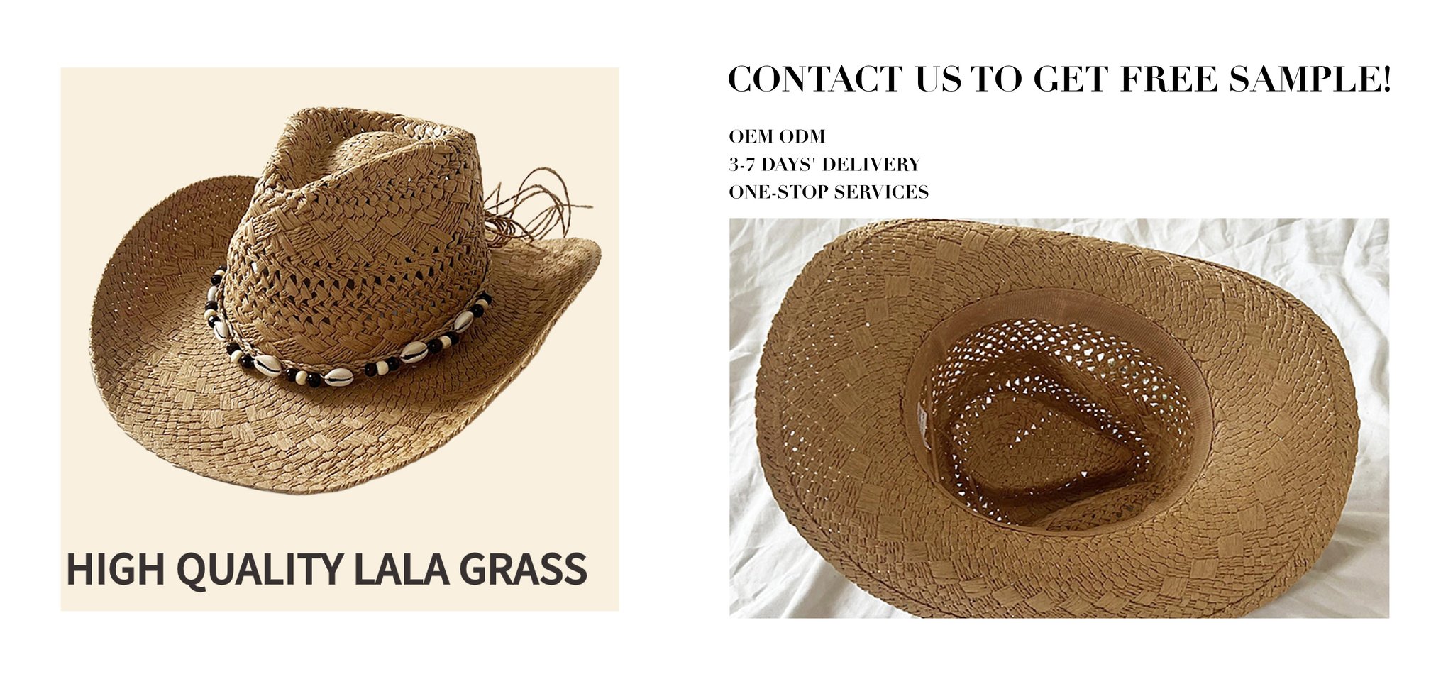 Free Sample Lala Western Style Jazz Paper Straw Cowboy Hat Supplier