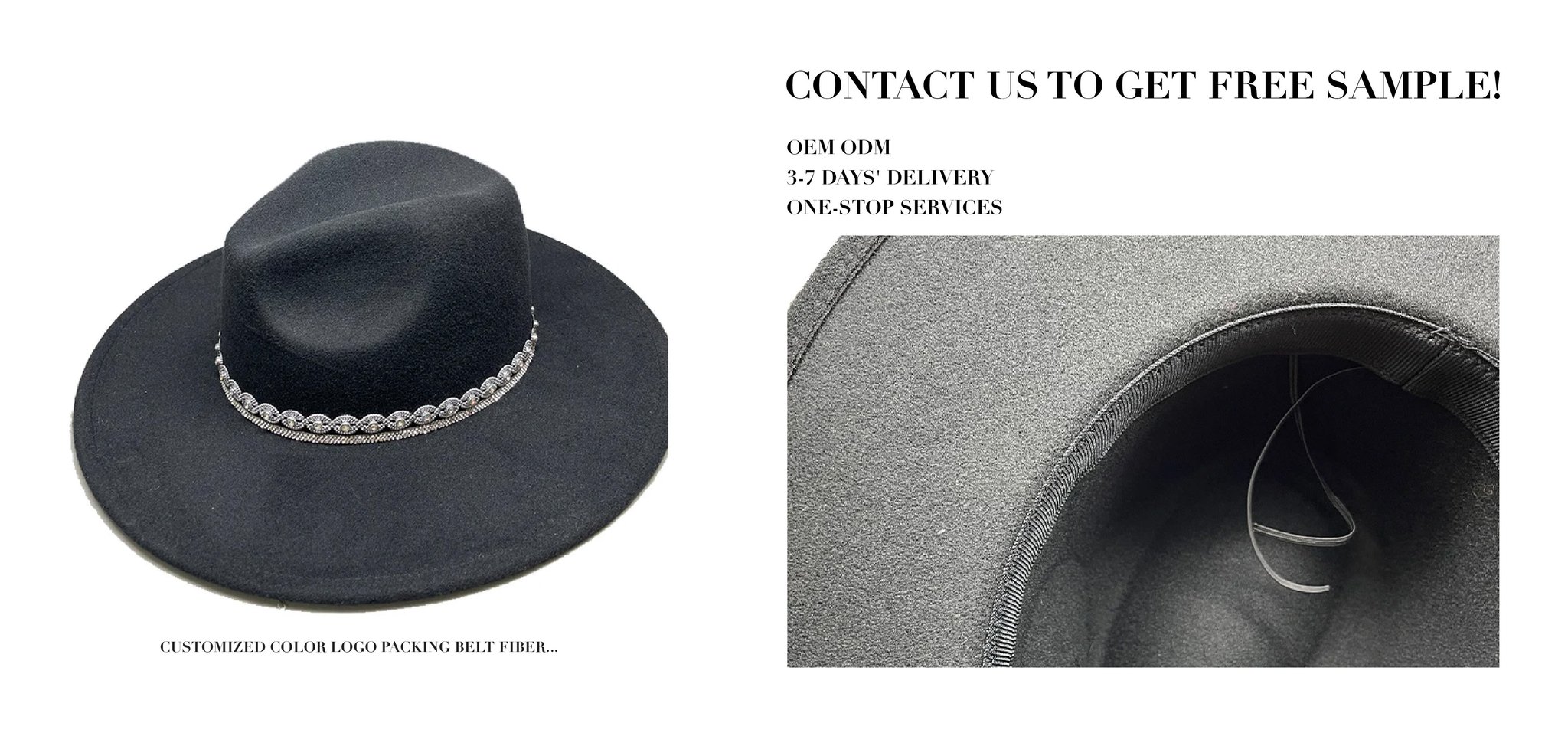 Designer Panama Felt Fedora Hat Distressed Rhinestone Black Men Women In Bulk