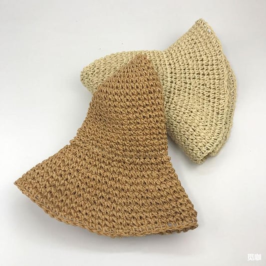 Customized logo handmade crochet paper straw hat
